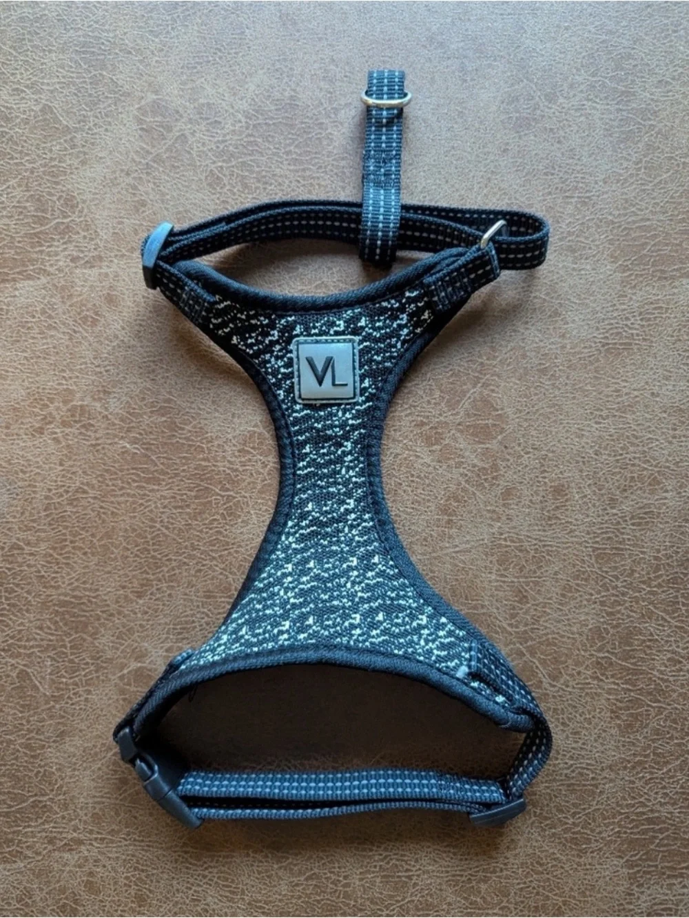 VLONE Black and Gray Reflective Dog Harness
